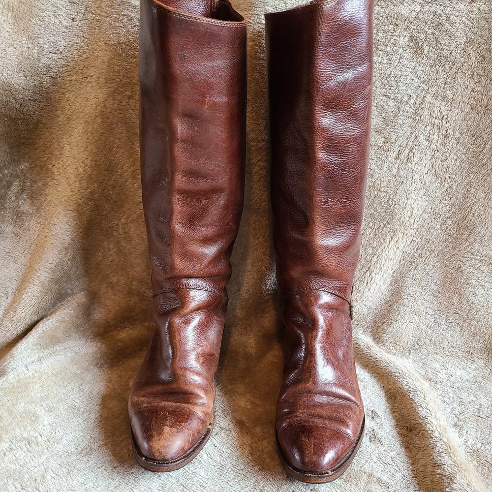 Joan & David Brown Leather Riding Boot